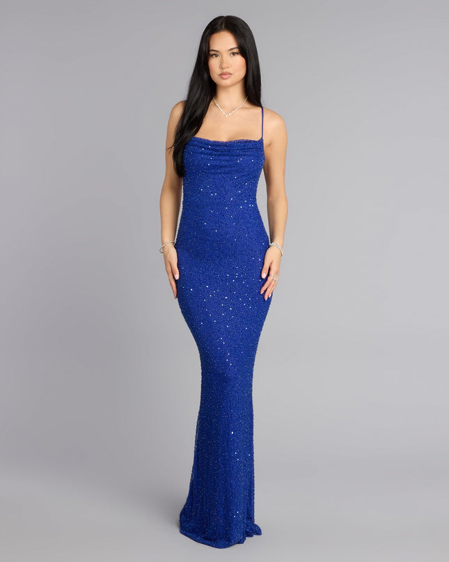 Meara Beaded Sequin Mermaid Formal Dress