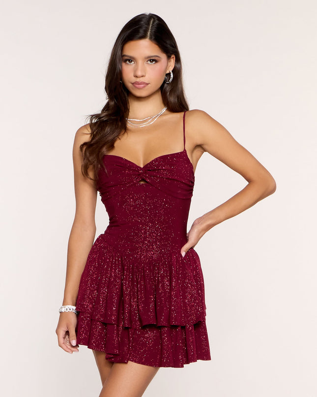Shimmer Swing Glitter Skater Mini Dress