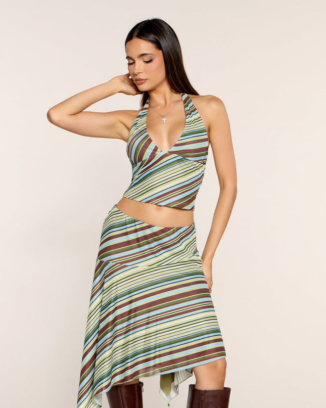 Stripe Shift Knit Halter Top