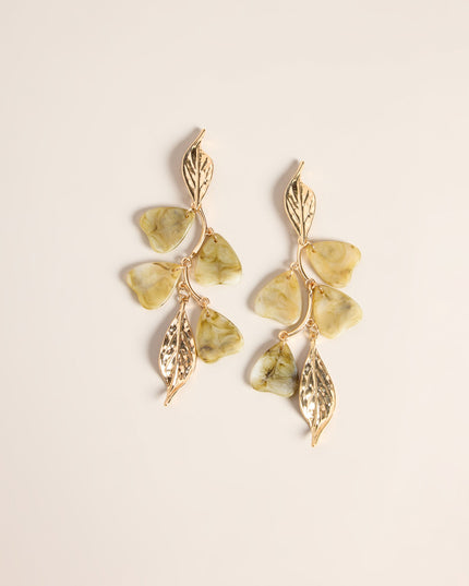 Branching Out Resin Leaf Linear Earrings