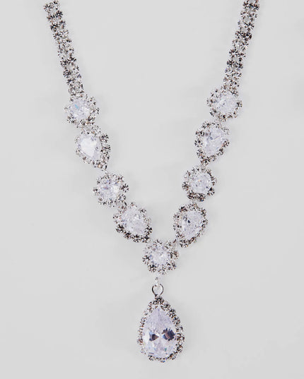 Endless Glam Rhinestone Collar And Earrings Set