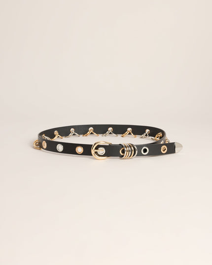 Hardware Remix Two-Tone Grommet Ring Belt