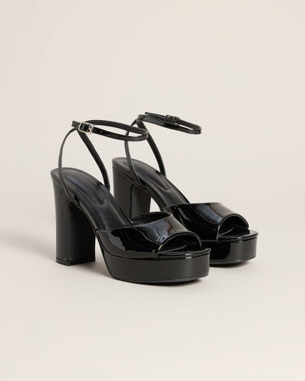 Gloss Boss Patent Platform Block Heels